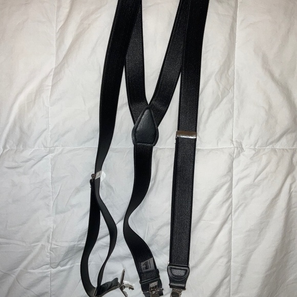Two (2) Suspenders, One Black and One Brown, Both are at lest part leather - Picture 1 of 2